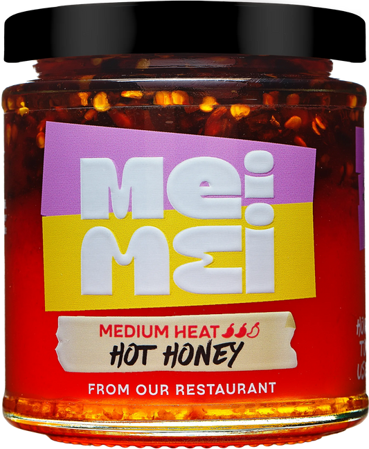 Jar of Mei Mei hot honey