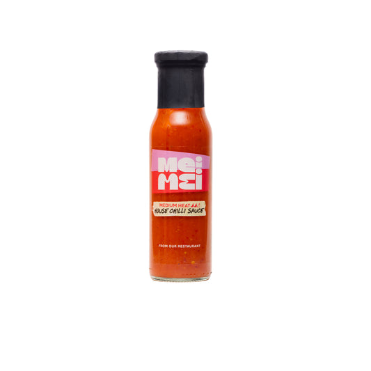 Bottle of Mei Mei house chilli sauce
